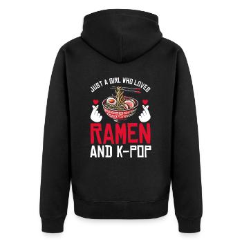 Ramen- Und K-Pop-Waren Kawaii Finger Herz - Unisex Premium Bio Zip Hoodie - Schwarz - Hinten - Nico (187cm)