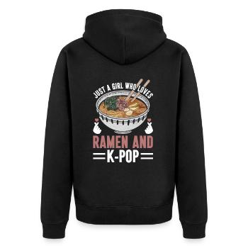 Ramen- Und K-Pop-Waren Kawaii Finger Herz - Unisex Premium Bio Zip Hoodie - Schwarz - Hinten - Nico (187cm)