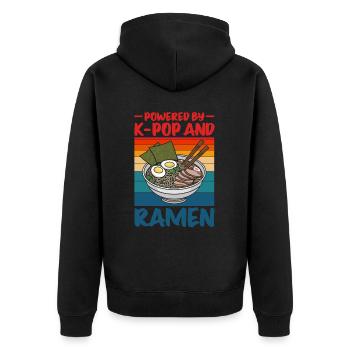 Ramen- Und K-Pop-Waren Kawaii Finger Herz - Unisex Premium Bio Zip Hoodie - Schwarz - Hinten - Nico (187cm)