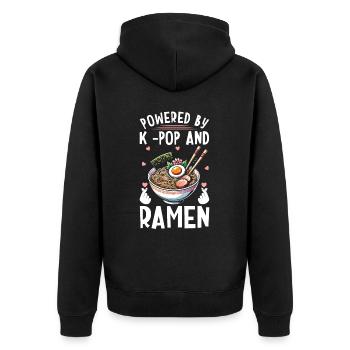Ramen- Und K-Pop-Waren Kawaii Finger Herz - Unisex Premium Bio Zip Hoodie - Schwarz - Hinten - Nico (187cm)
