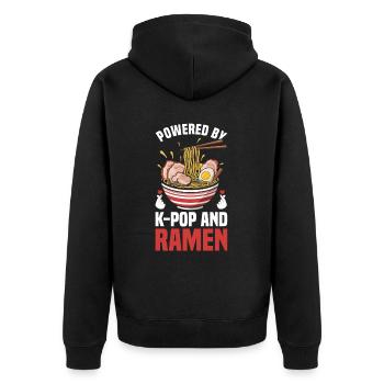 Ramen- Und K-Pop-Waren Kawaii Finger Herz - Unisex Premium Bio Zip Hoodie - Schwarz - Hinten - Nico (187cm)