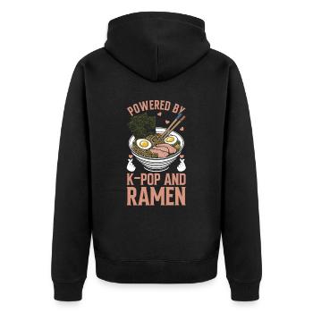Ramen- Und K-Pop-Waren Kawaii Finger Herz - Unisex Premium Bio Zip Hoodie - Schwarz - Hinten - Nico (187cm)