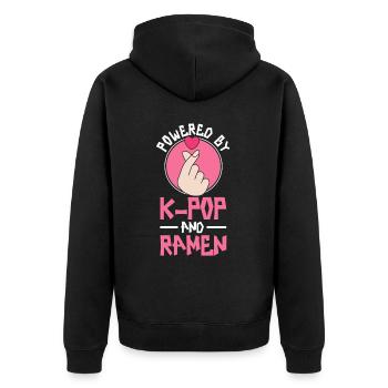 Ramen- Und K-Pop-Waren Kawaii Finger Herz - Unisex Premium Bio Zip Hoodie - Schwarz - Hinten - Nico (187cm)