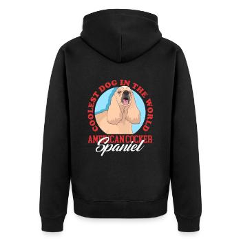 Cocker américain épagneul chien cadeau - Veste à capuche bio Premium Unisexe - noir - Dos - Nico (187cm)