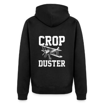 professional crop dusting, cropdusting - Unisex Premium Bio Zip Hoodie - Schwarz - Hinten - Nico (187cm)