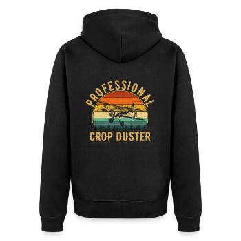 professional crop dusting, cropdusting - Unisex Premium Bio Zip Hoodie - Schwarz - Hinten - Nico (187cm)