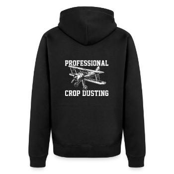 professional crop dusting, cropdusting - Unisex Premium Bio Zip Hoodie - Schwarz - Hinten - Nico (187cm)