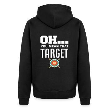 Archer Archery Pun - Unisex Premium Organic Zip Hoodie - black - Back - Nico (187cm)