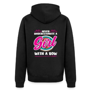 Archery Girl Archery - Unisex Premium Organic Zip Hoodie - black - Back - Nico (187cm)