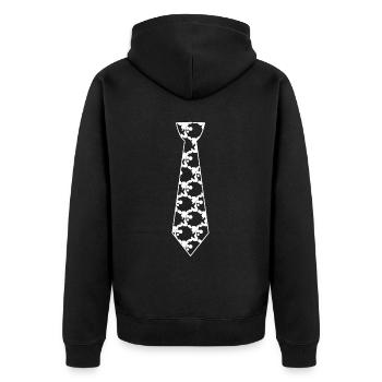 Cravate poisson-globe avec poisson-globe - Veste à capuche bio Premium Unisexe - noir - Dos - Nico (187cm)
