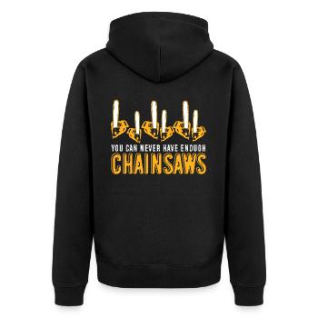 Chain Saw Chainsaws Chainsaw Fire Wood - Unisex Premium Organic Zip Hoodie - black - Back - Nico (187cm)