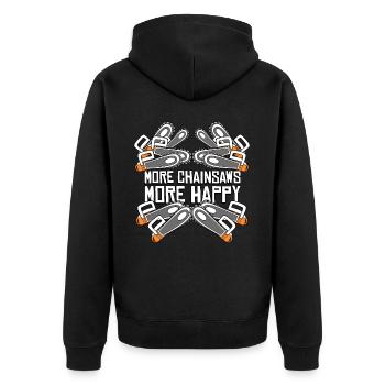 Chainsaws Chainsaw Fire Wood Chain Saw - Unisex Premium Organic Zip Hoodie - black - Back - Nico (187cm)
