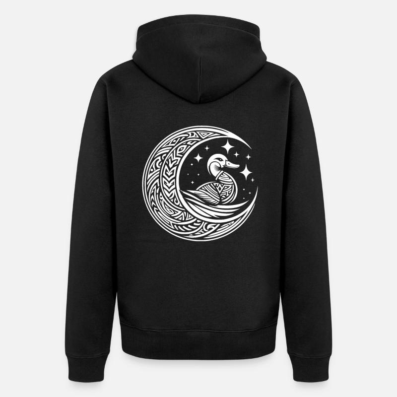 Phases de lune canard - Veste à capuche bio Premium Unisexe - noir