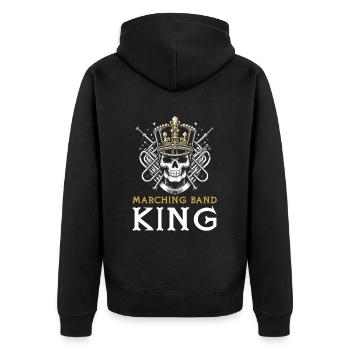 Fan Driving Procession Spielmannszug Skull - Unisex Premium Organic Zip Hoodie - black - Back - Nico (187cm)