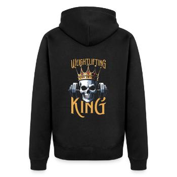weightlifting weightlifting skull - Unisex Premium Organic Zip Hoodie - black - Back - Nico (187cm)