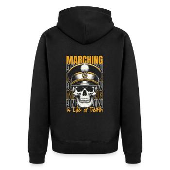 Fan Driving Procession Spielmannszug Skull - Unisex Premium Organic Zip Hoodie - black - Back - Nico (187cm)