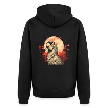 Perroquet Lune Hurlement - Veste à capuche bio Premium Unisexe - noir - Dos - Nico (187cm)