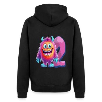 Conception de monstres pour enfants - Deux ans - 2. - Veste à capuche bio Premium Unisexe - noir - Dos - Nico (187cm)