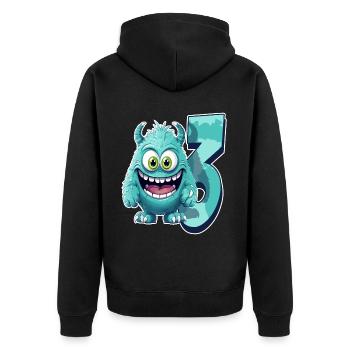 Design de monstre pour les enfants – 3 ans - Veste à capuche bio Premium Unisexe - noir - Dos - Nico (187cm)
