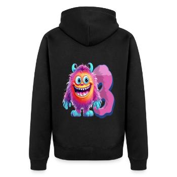Design de monstre pour les enfants – 3 ans - Veste à capuche bio Premium Unisexe - noir - Dos - Nico (187cm)