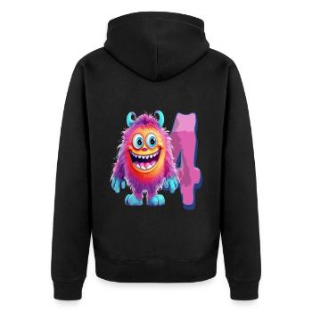 Conception de monstres pour enfants – quatre ans - Veste à capuche bio Premium Unisexe - noir - Dos - Nico (187cm)