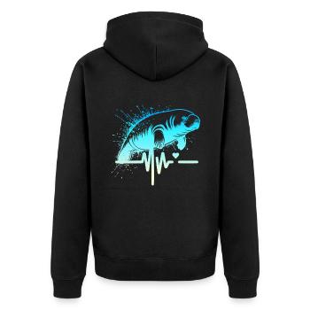 Dugong Cardio Lamantin - Veste à capuche bio Premium Unisexe - noir - Dos - Nico (187cm)