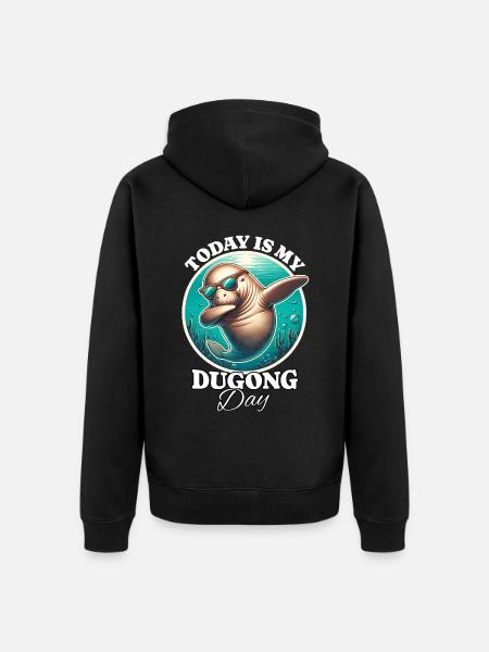 Manatee Dugong - Unisex Premium Organic Zip Hoodie - black