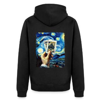 Blackjack Cartes de jeu Nuit étoilée Peinture - Veste à capuche bio Premium Unisexe - noir - Dos - Nico (187cm)