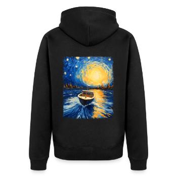 Bateau Conducteur Batelier Nuit étoilée Ge - Veste à capuche bio Premium Unisexe - noir - Dos - Nico (187cm)