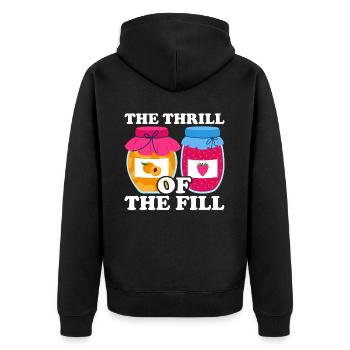 Konservieren Konservendosen Konserven Einmachen - Unisex Premium Bio Zip Hoodie - Schwarz - Hinten - Nico (187cm)