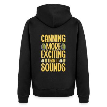 Konservieren Konservendosen Konserven Einmachen - Unisex Premium Bio Zip Hoodie - Schwarz - Hinten - Nico (187cm)