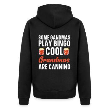 Konservieren Konservendosen Konserven Einmachen - Unisex Premium Bio Zip Hoodie - Schwarz - Hinten - Nico (187cm)