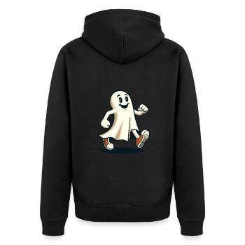 Drôle Vintage Fantôme Rétro Art Style Halloween - Veste à capuche bio Premium Unisexe - noir - Dos - Nico (187cm)