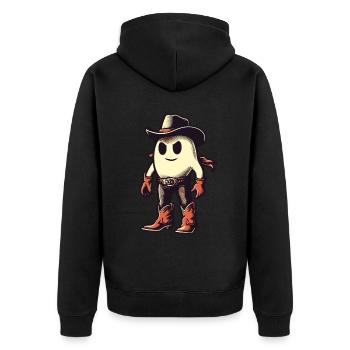 Drôle Cowboy fantôme Halloween costume - Veste à capuche bio Premium Unisexe - noir - Dos - Nico (187cm)