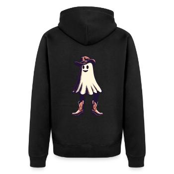Drôle Cowboy fantôme Halloween Party - Veste à capuche bio Premium Unisexe - noir - Dos - Nico (187cm)