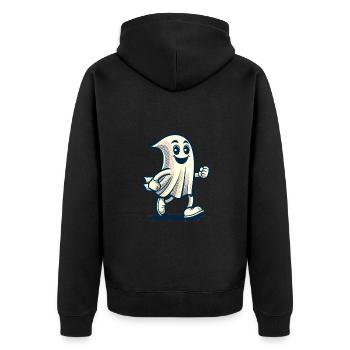 Drôle Vintage Fantôme Rétro Art Style Halloween - Veste à capuche bio Premium Unisexe - noir - Dos - Nico (187cm)
