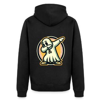 Drôle fête d’Halloween fantôme effrayant - Veste à capuche bio Premium Unisexe - noir - Dos - Nico (187cm)