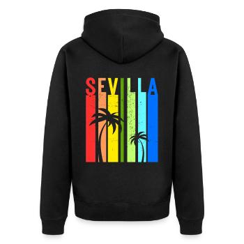 Seville Andalusia Spain Holiday Idea - Unisex Premium Organic Zip Hoodie - black - Back - Nico (187cm)