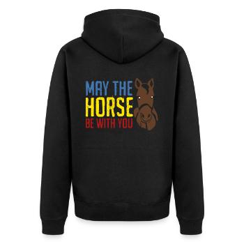 Horse Horses Riding Haflinger - Unisex Premium Organic Zip Hoodie - black - Back - Nico (187cm)