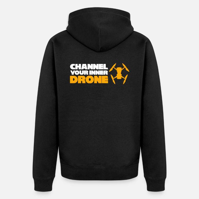 FPV Drone Drones Quadrocopter Pilot - Unisex Premium Bio Zip Hoodie - Schwarz