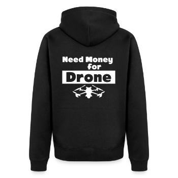 Drone FPV Drones Quadcopter - Unisex Premium Organic Zip Hoodie - black - Back - Nico (187cm)