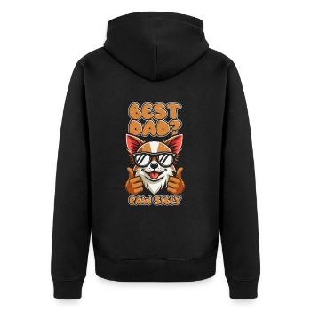 Chihuahua Vater Best Dad Pawsibly - Unisex Premium Bio Zip Hoodie - Schwarz - Hinten - Nico (187cm)