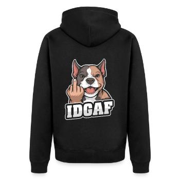American Bully Idgaf - Unisex Premium Organic Zip Hoodie - black - Back - Nico (187cm)