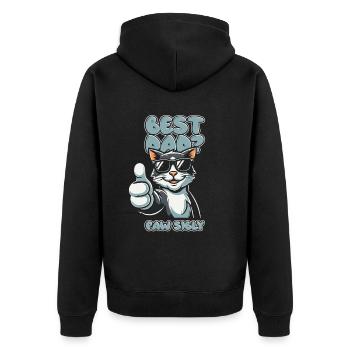 Katze Vater Best Dad Pawsibly - Unisex Premium Bio Zip Hoodie - Schwarz - Hinten - Nico (187cm)