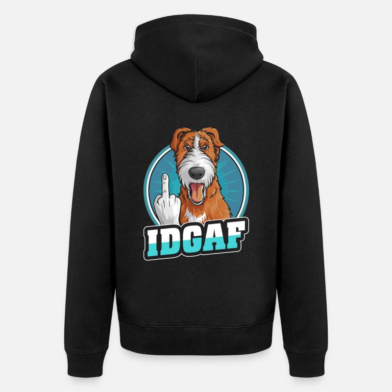 Irish Wolfhound Idgaf - Veste à capuche bio Premium Unisexe - noir
