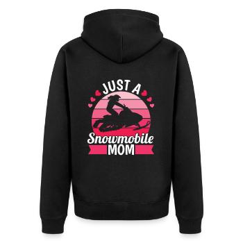Snowmobile Snowmobile Mom - Unisex Premium Organic Zip Hoodie - black - Back - Nico (187cm)