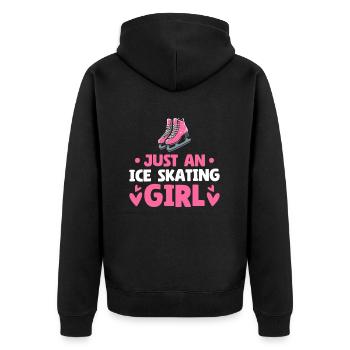 Schlittschuhlaufen Just An Ice Skating Girl - Unisex Premium Bio Zip Hoodie - Schwarz - Hinten - Nico (187cm)