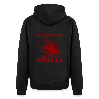 We're hiring again - Funny Halloween saying - Unisex Premium Organic Zip Hoodie - black - Back - Nico (187cm)