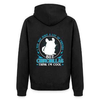 Chinchilla pense que je suis cool rongeur souris laineuse - Veste à capuche bio Premium Unisexe - noir - Dos - Nico (187cm)