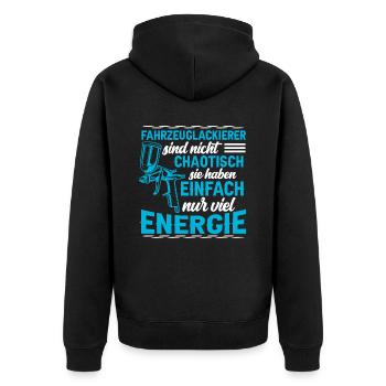 Fahrzeuglackierer sind nicht chaotisch Lackierer - Unisex Premium Bio Zip Hoodie - Schwarz - Hinten - Nico (187cm)